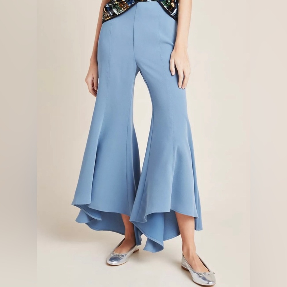 Anthropologie Blue Zinnia Flare Trousers Pants Size 16